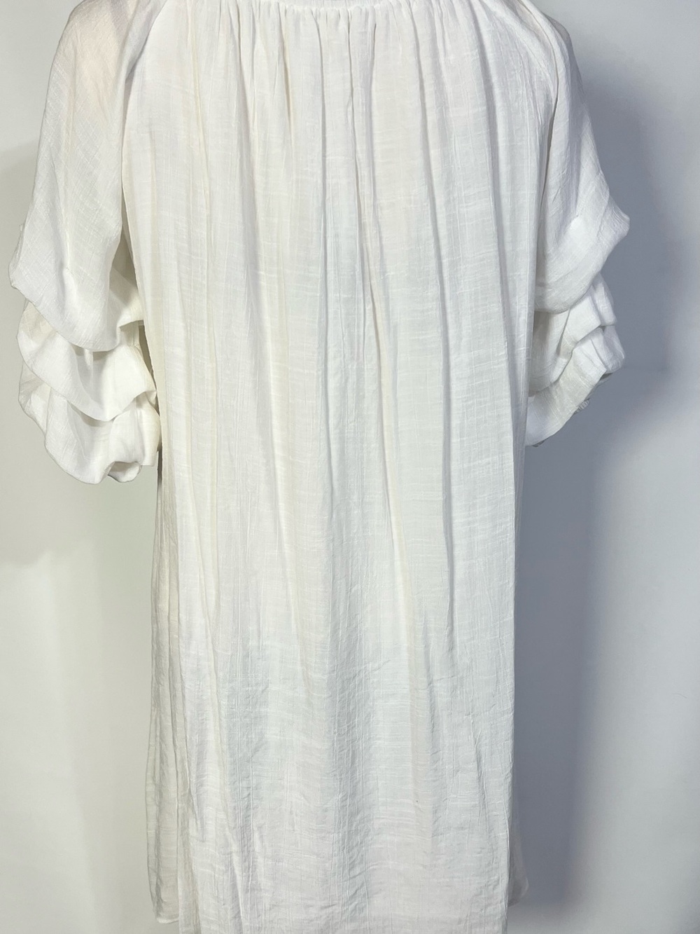 Indigo Rose White Ruffle Sleeve Gauze Dress - Picture 4 of 5